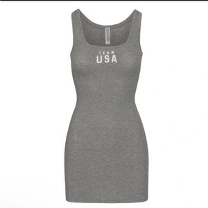 SKIMS‎ Paralympic CAPSULE TANK DRESS in Heather Grey NEW